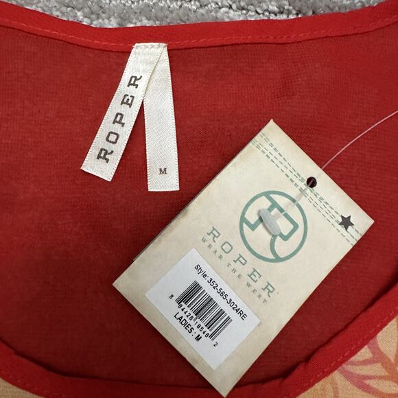 Roper Tank Top Womens Medium Cactus Sunrise Western Sleeveless Pink Ombre Floral - Picture 6 of 10